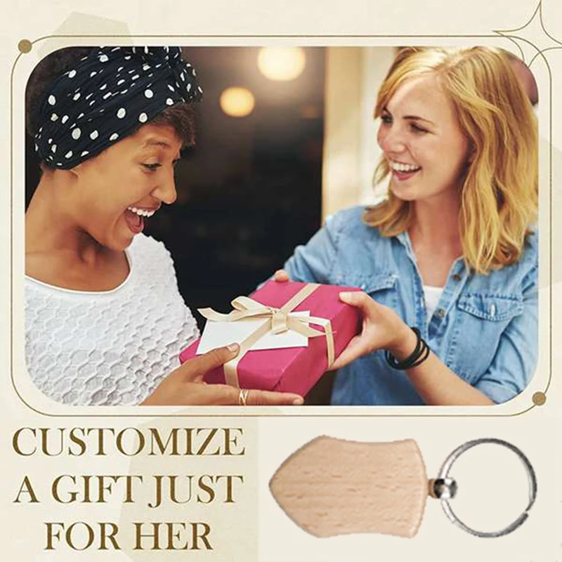 50 Pieces Blank Wooden Key Tag Key Engraving Blanks Unfinished Wood Keychain Key Ring Key Tags For DIY Crafts Style 3