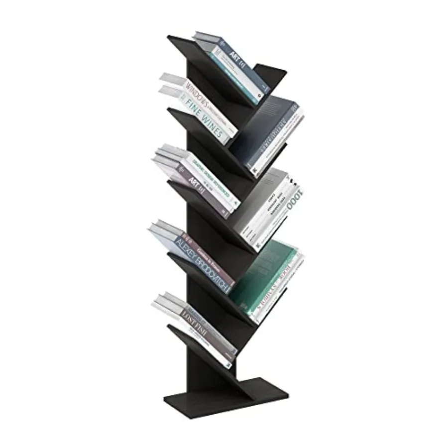 

Book Shelf Bookshelf Tree Bookcase with Angled Open Shelf 8.4 x 15.7 x 50.9 for Room Decor for Living Room Bedroom Home Office