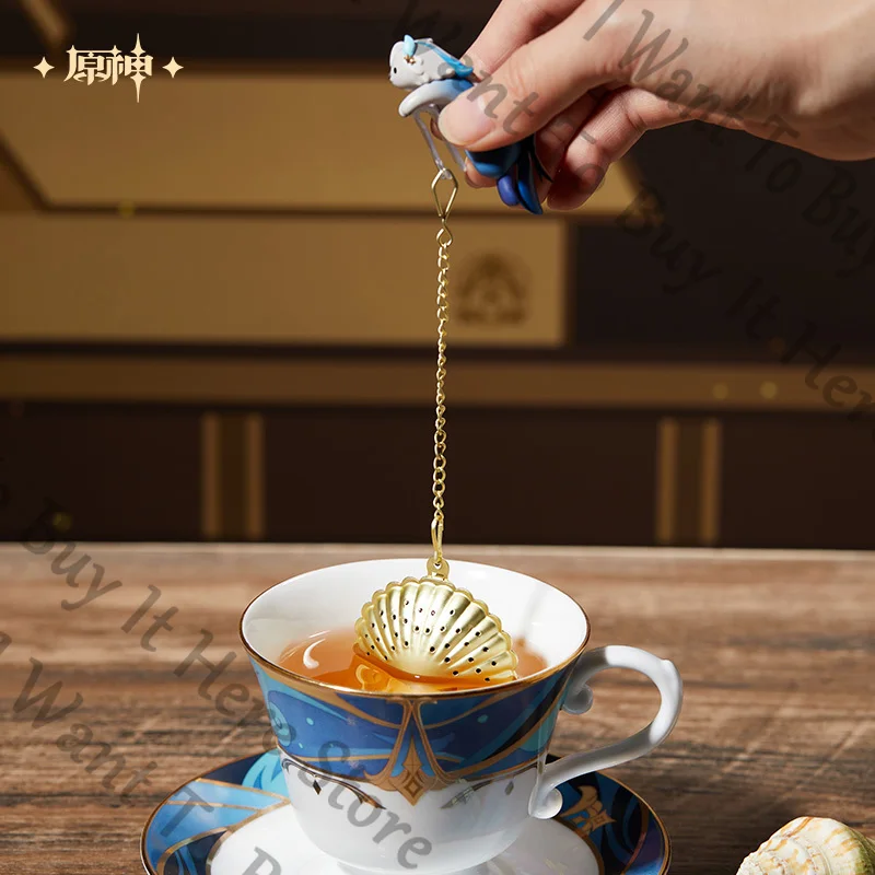 Oficjalne Anime Neuvillette Genshin Impact Cosplay Cartoon spodek do herbaty akcesoria filiżanka maskotka pamiątkowa łyżka ozdoba na biurko