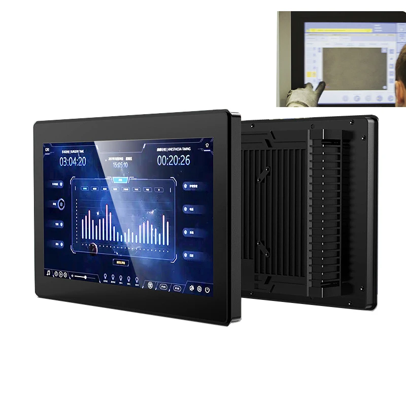 Aluminium 13.3 Inch Embedded Terminal Panel PC Touch Screen Industrie Computer Fanless Support Win7/10/11/XP Android Linux IPC