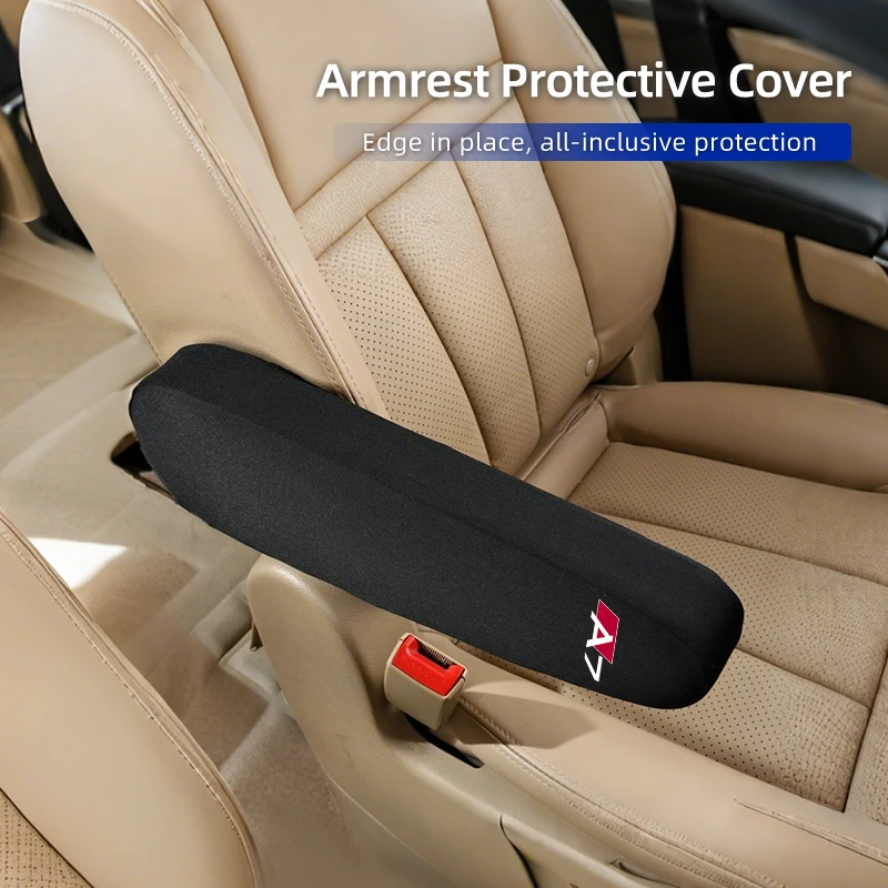 Car Armrests Covers Centre Console Elastic Front Seat Armrest Protector Covers For Audi A7 A6 A5 A1 A3 A4 A8 Q2 Q3 Q5 Q7 Q8 Quat