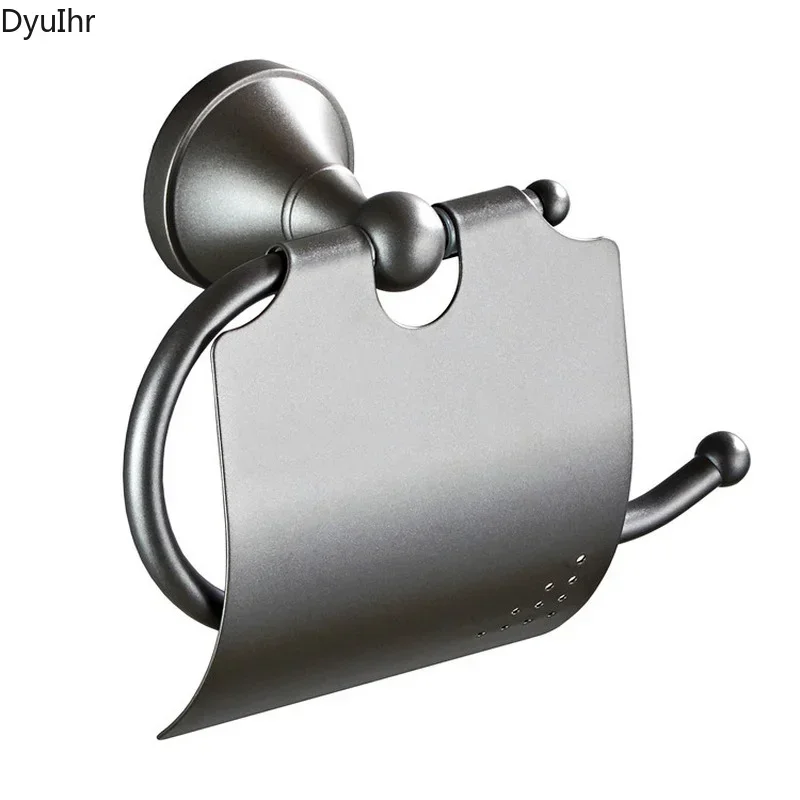 

Аксессуары для ванной комнаты, современный минималистичный металлический настенный держатель для туалетной бумаги для ванной комнаты, медный материал, серый держатель для бумажных полотенец