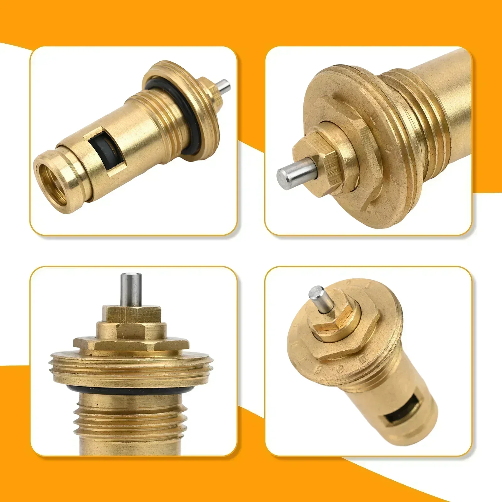 Brass Thermostat Insert Precision Heating Adjustment Control G1 2 Threaded Insert Efficient Heating Performance