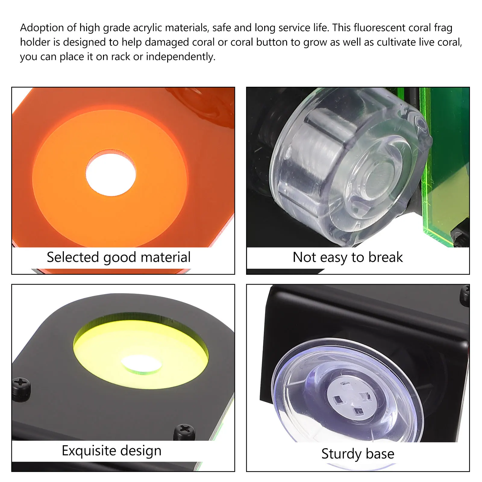 

2Pcs Smooth Line Acrylic Coral Frag Holder Stable Performance Long Service Time Fish Tank Coral Stand Fish Tank Accessory