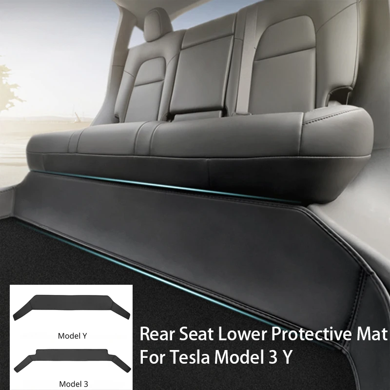 

Rear Seat Lower Protective Mat for Tesla Model 3 Y Leather Full Surround Cushion Protector Anti-Dirty Kick Pad Car Accessories