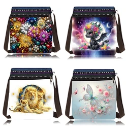 1pc/Set DIY Butterfly Diamond Art Crossbody Bags Canvas Zipper Handbag with Strap Mandala Diamond Painting Purses for Adults