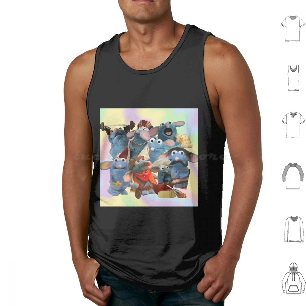 

Tutter Collage With Colors Tank Tops Print Cotton Tutter Mouse Bear In The Big Blue House Rat Big Blue House Tutter The
