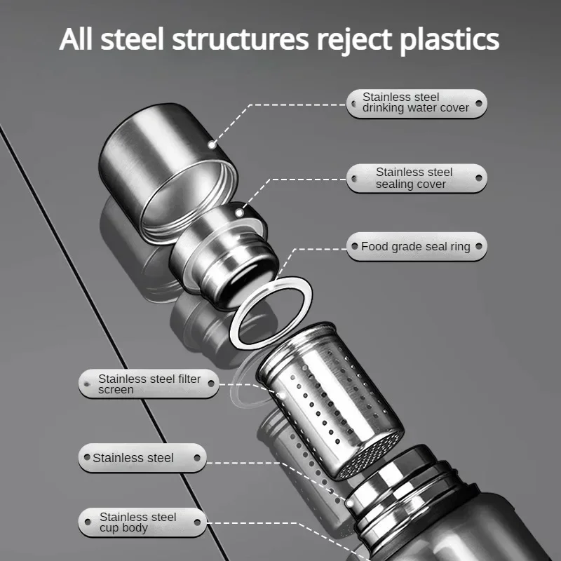600-2000ml Stainless Steel Thermos Water Bottle Portable Large Capacity Vacuum Flasks Cold And Hot Thermal Thermos With Rope