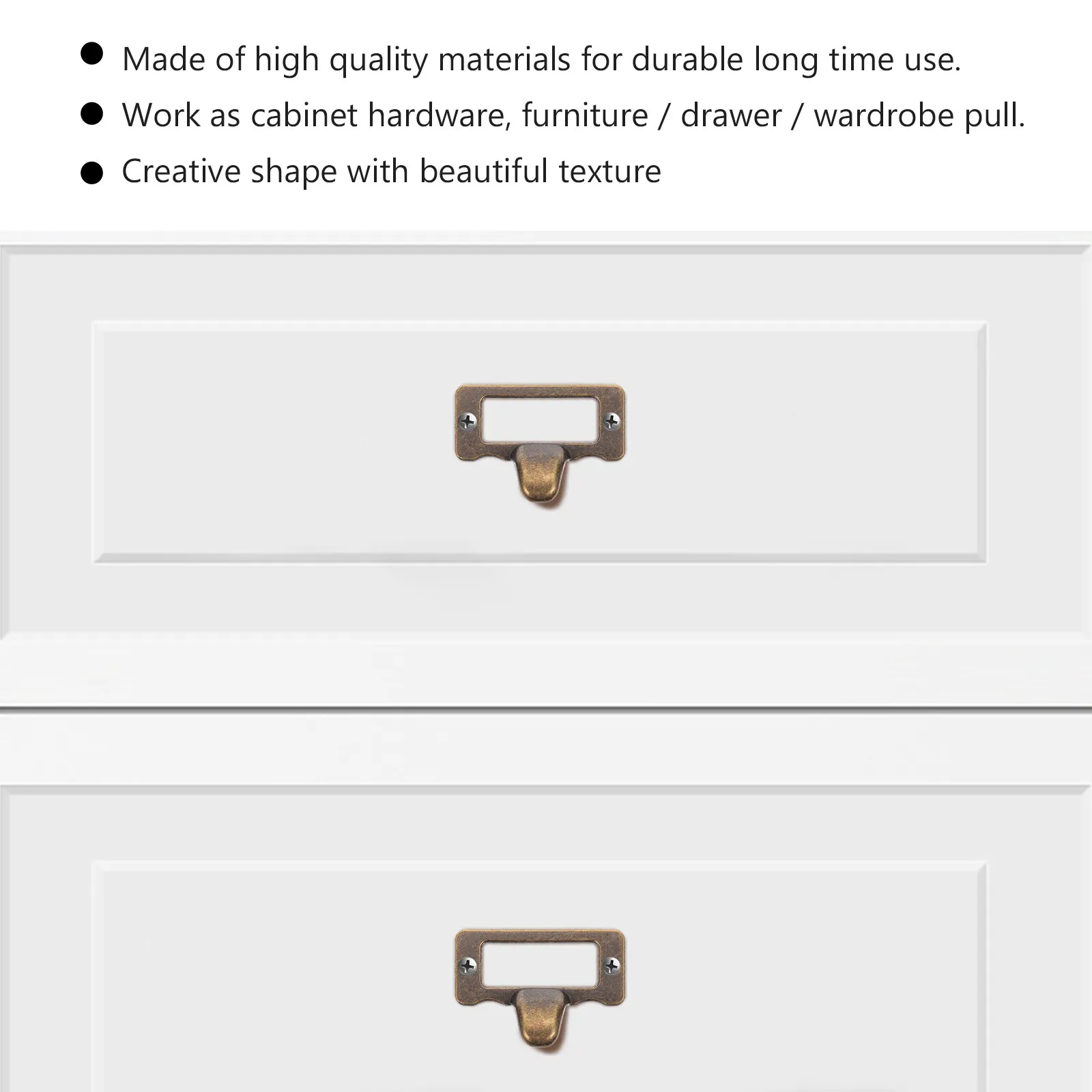 

10Pcs Alloy Furniture Pull Handle Retro Label Frame Pull for Cabinet Drawer Door Office Library Post Office