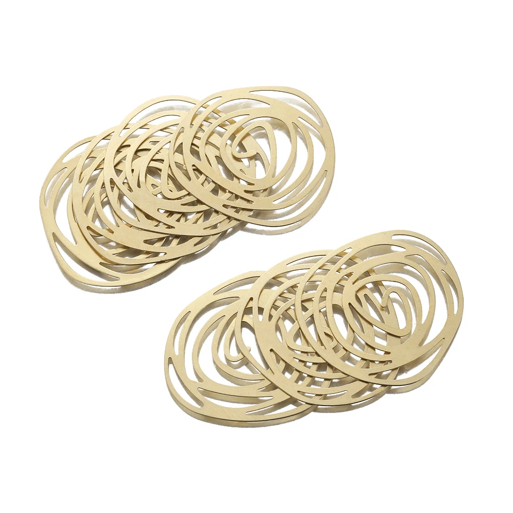 10Pcs Brass Geometric Spiral Flower Charms Swirl Pendant Supplies For Jewelry Making Diy Earrings Necklace Accessories Findings