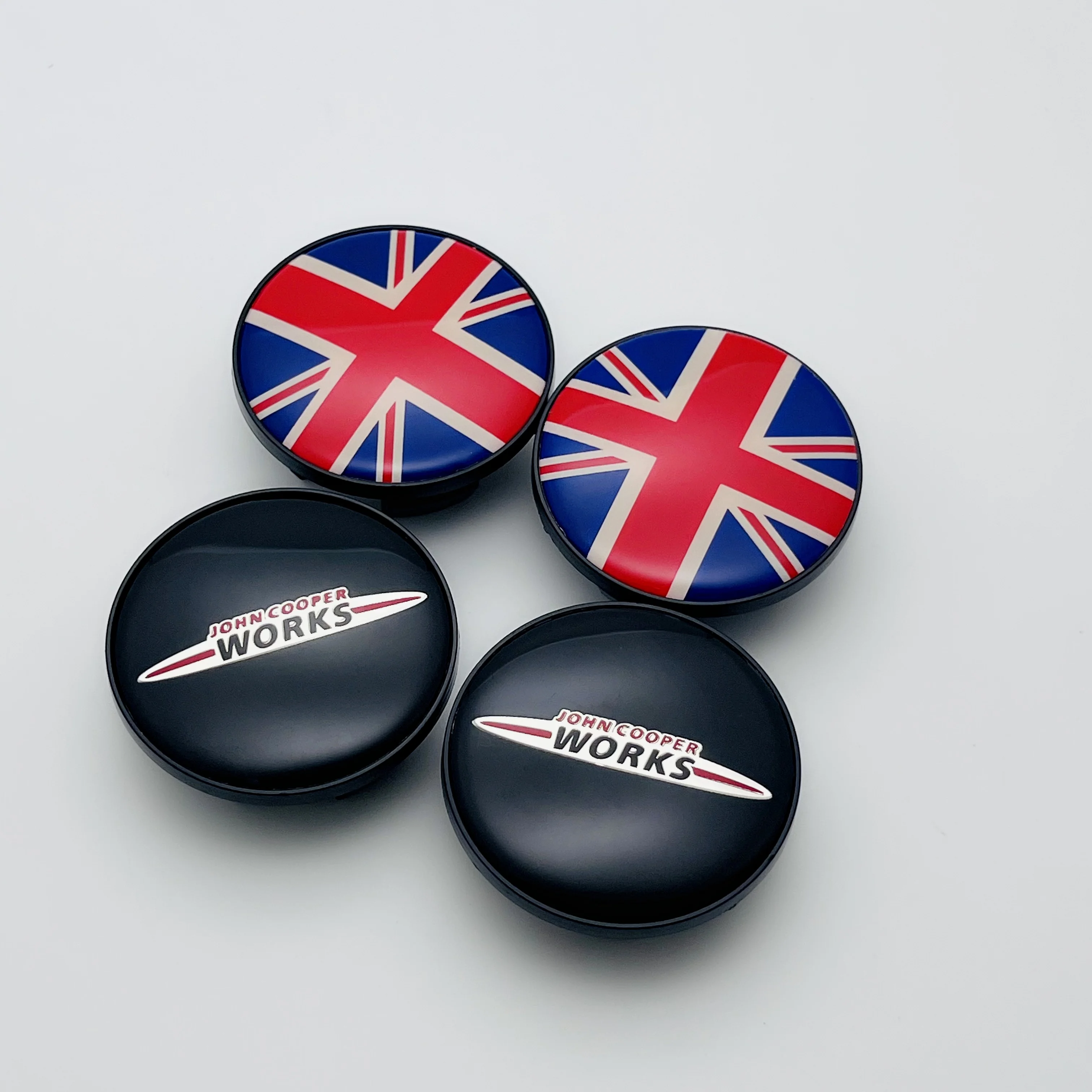 

4 шт., 54 мм, колпаки для центральной ступицы автомобиля, наклейки на центральную крышку колеса автомобиля, аксессуары для Cooper S Jcw работает R55 R56 R60 R61 F54