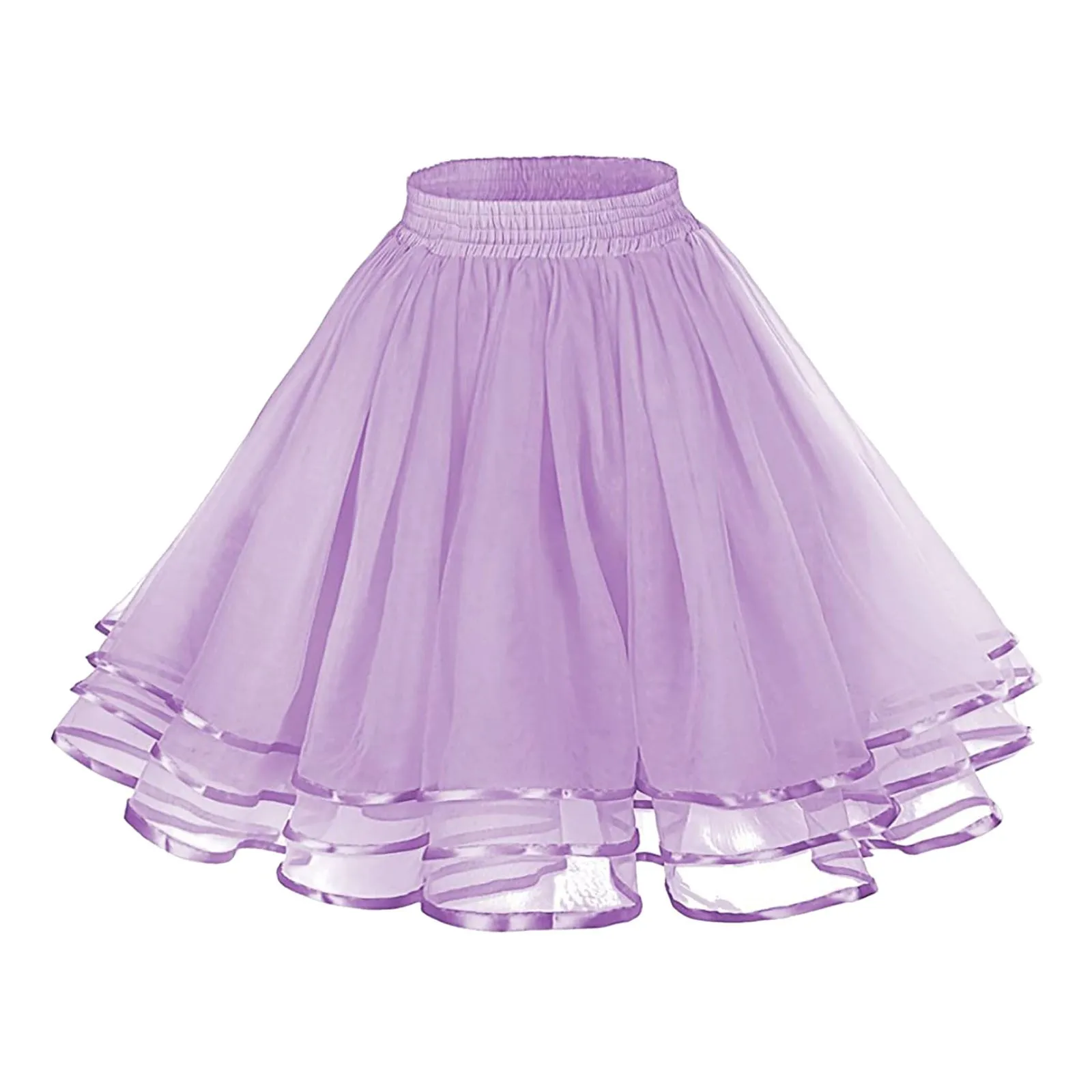 

Womens Elegant Tulle Skirt High Waist Stretchy Mini Flared Skirts Candy Color Versatile Casual A-Line Skirt Party Puffy Skirts