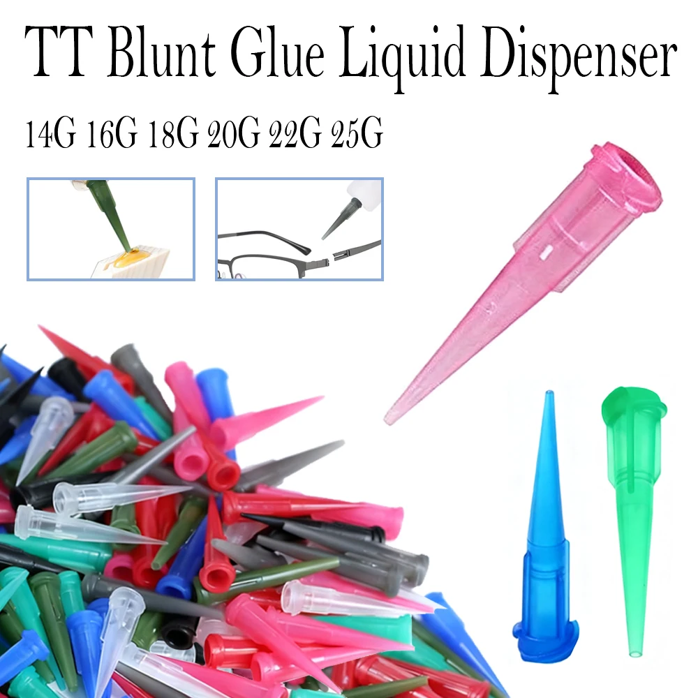 25/50/100pcs 14G-30G TT Assorted Plastic Conical Smoothflow Tapered Needle/Tips Dispense Tips Set Glue Dispensing Nozzle