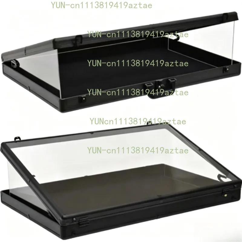 Silver Aluminum Acrylic Transparent Top Display Stand Portable Supplier Trade Display Case for TCG Cards with Lock Function