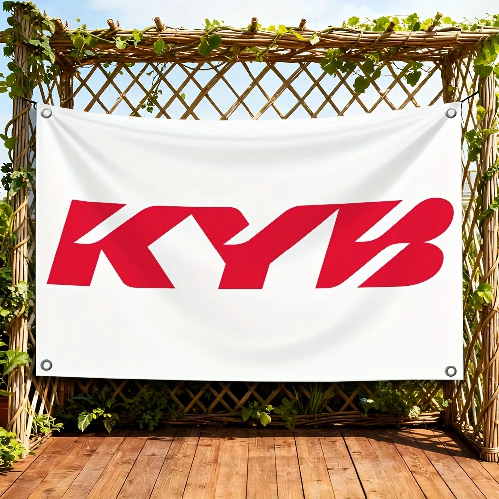 Large KYB Logo Flag Banner Decoration Outdoor Party Event Yard Art Display Fabric Sign 60x90cm 24x35in
