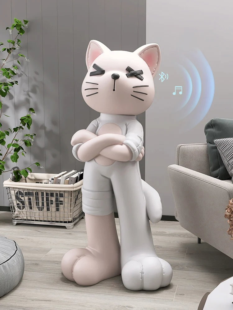 

Nordic Large Home Decoration Cat Sculpture Light Luxury Room Decor Cartoon Animal Figurines Creative Home Decoration Accessories