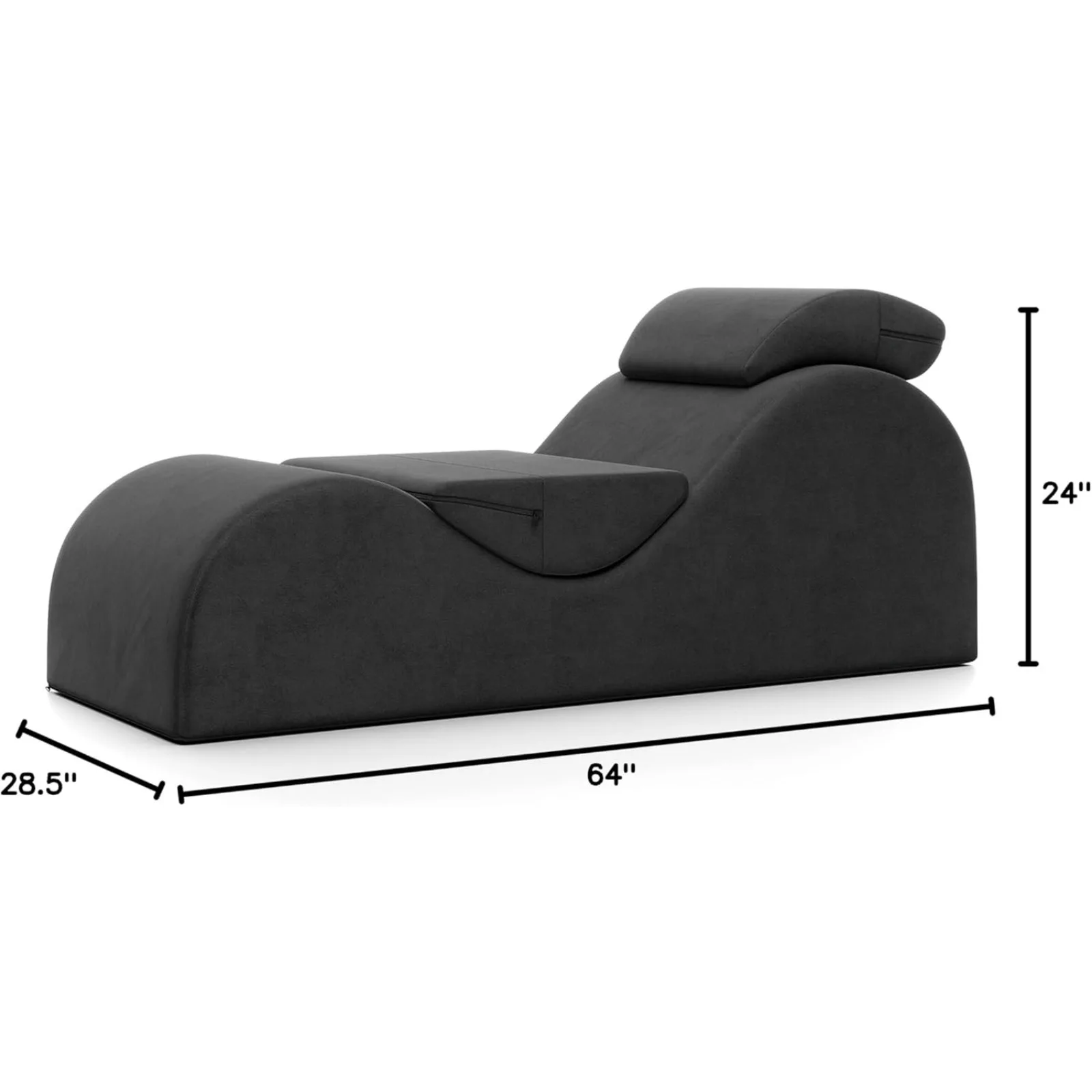 US Luvu Lounger  for Yoga, Exercise, Massage - High Density Foam - Made in The USA - Black