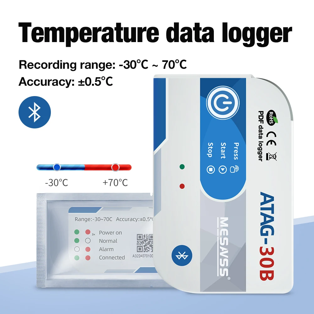 

Одноразовый Bluetooth USB-регистратор данных о температуре, автоматический PDF, 65000 точек, емкость, регистратор данных о температуре для лаборатории, транспортировки холодной цепи