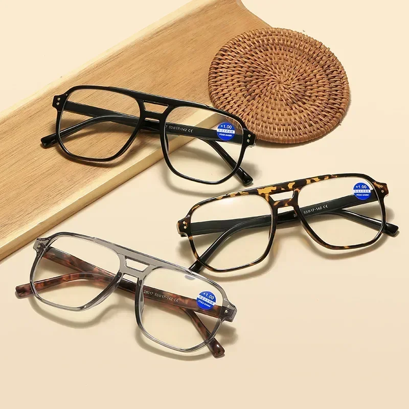 Retro Anti Blue Light Reading Glasses Fashion Presbyopia Hyperopia Men Women Computer Reading Eyeglasses Eyewear +1.0+1.5 +4.0