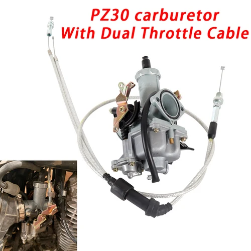 Bomba de aceleración de carburador PZ30 de 30mm, carreras de 200cc 250cc para Keihin ABM IRBIS TTR 250 con Cable de acelerador doble