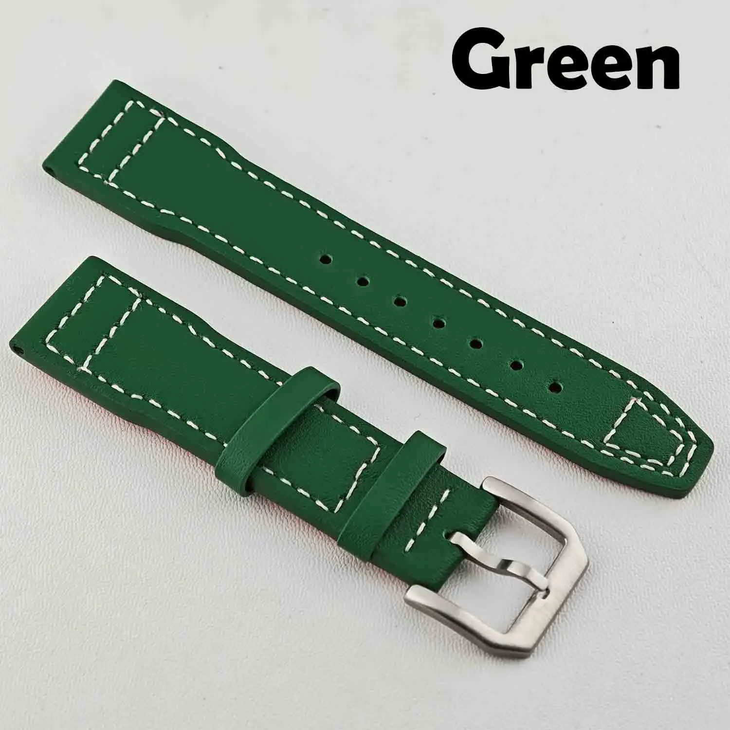 Pilot leather strap 20mm sport strap sewn leather strap for men and women interchangeable strap watch accessories