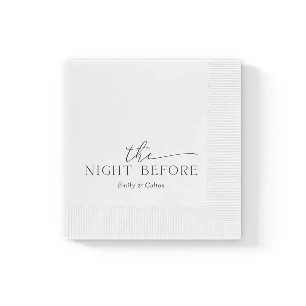 50 pcs Rehearsal Dinner Napkins, The Night Before Napkins, The Night Before Rehearsal Napkins, Personalized Wedding Napkins,