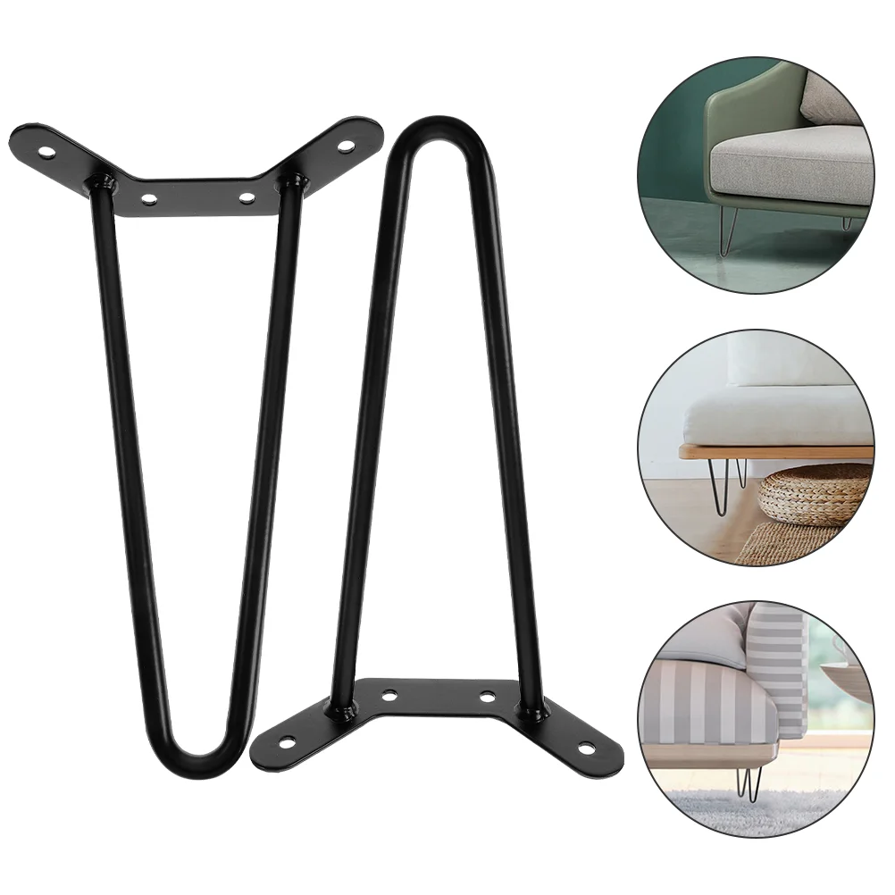 2 Pcs Table and Chair Legs Side Wheel Feet Worktop Hairpin Metal for Furniture Coffee Dining