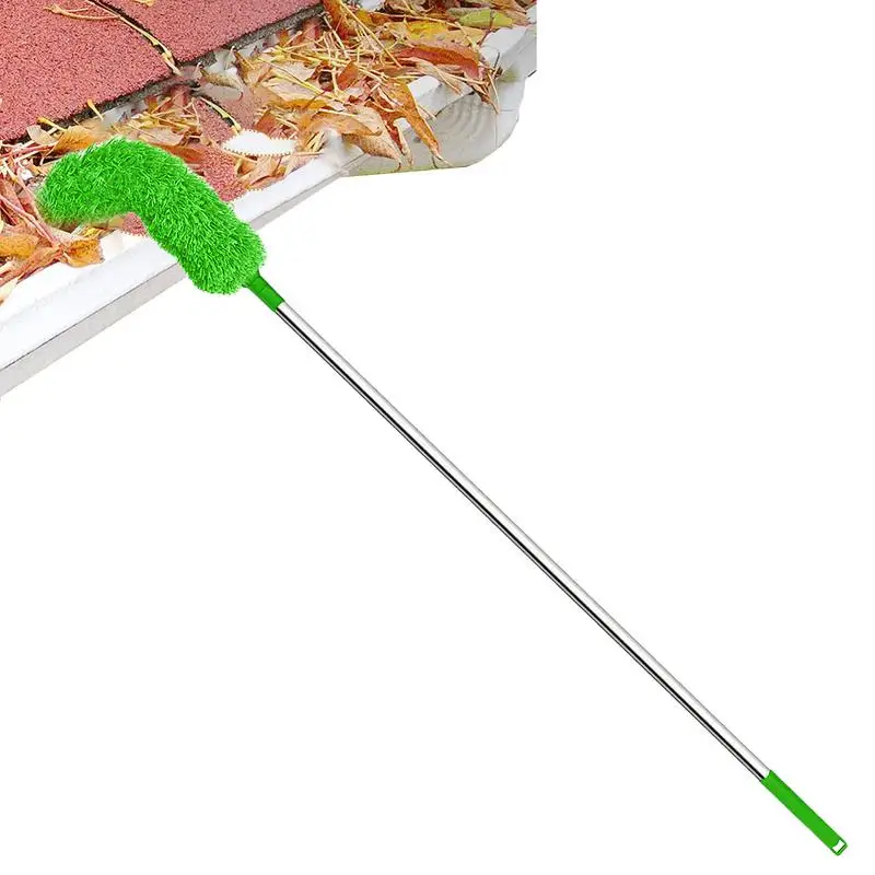 Spazzola per la pulizia delle grondaie Strumento per coperture con asta telescopica estensibile Strumento multifunzionale per la pulizia della guardia da 2,5 m Spazzola per la rimozione della polvere