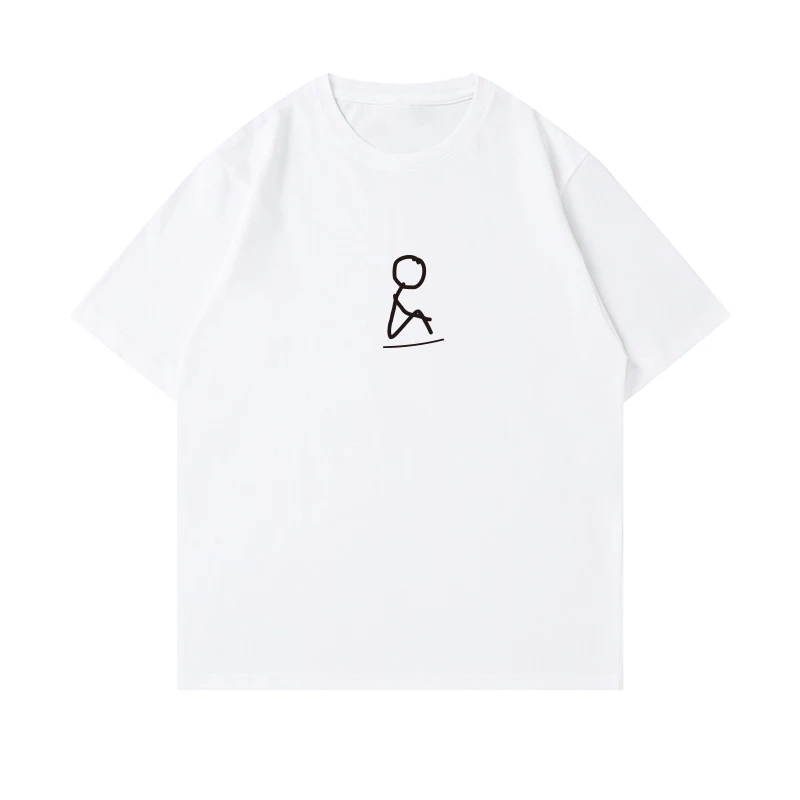 

Новая простая футболка с короткими рукавами и принтом, мужская летняя хлопковая свободная повседневная футболка