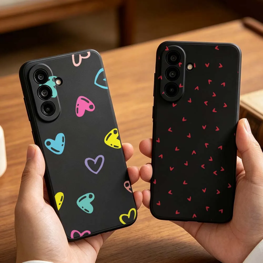 Cartoon Heart Pattern Cover For Samsung Galaxy A30 A26 A25 A23 A21 A17 A16 A15 A14 A13 A07 A06 A05 Phone Case