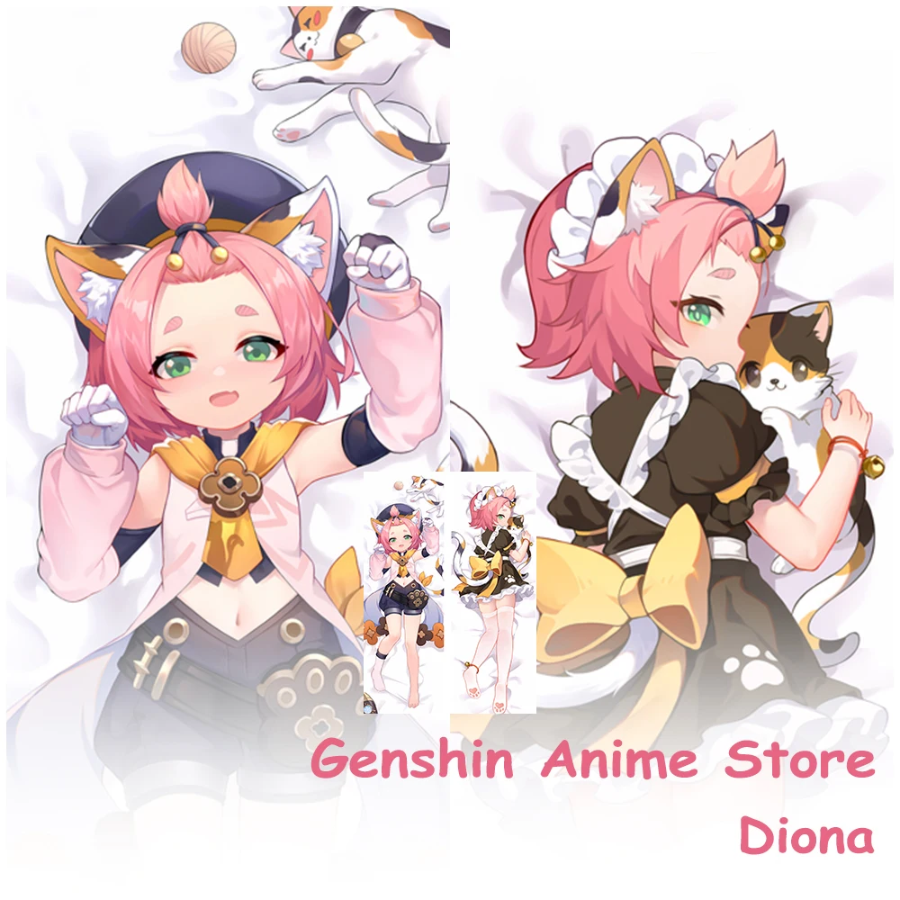 

Чехол для игры Genshin Impact Diona Kawaii Dakimakura, наволочка отаку, подушка для сна, чехол для подушки, обнимающее тело, реквизит для косплея