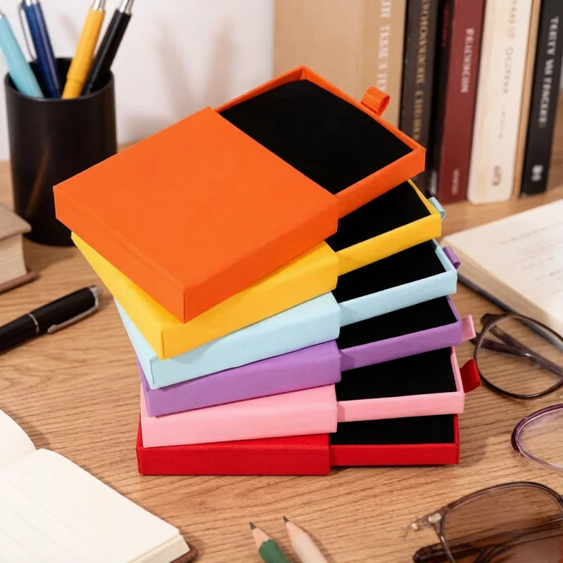 Thick Kraft Paper Drawer Jewelry Box, Necklace & Bracelet Display Case, Cardboard Gift Packaging Storage Box