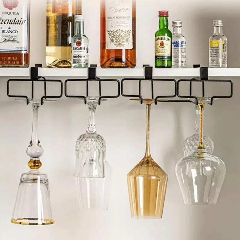Hanging Red Wine Glass Storage Rack, Home High Footed Cup Storage Rack Without Punching Holes Inverted Drain Rack Organizer
