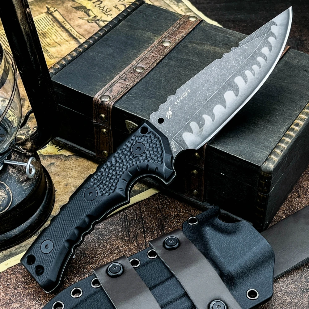 M27N سكينة سرفايفل التكتيكية 8Cr13Mov مقبض ألياف النايلون مناسبة للصيد في الهواء الطلق والتخييم سكاكين الرجال الثقيلة #2