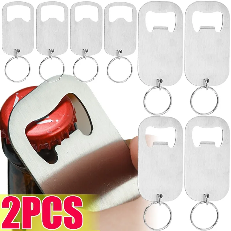 Metal Portable Creative Stainless Steel Bottle Opener Keychain Soda Drink Starter Portable Bottle Openers Bar Key Chain Pendant