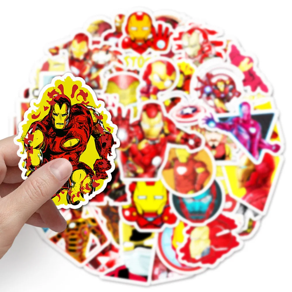 10/30/52PCS Disney Marvel Avengers Iron Man Stickers DIY Guitar Laptop Luggage Skateboard Graffiti Decals Fun for Kid Toys