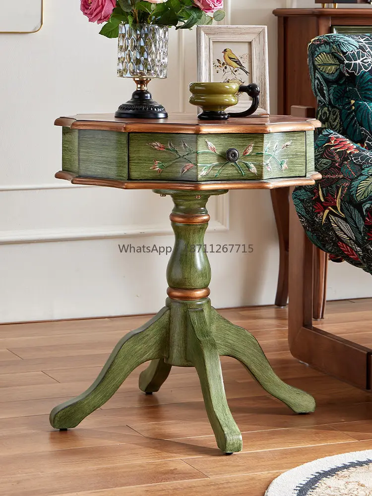 

Vintage painted octagonal side table/sofa side cabinet/storage cabinet
