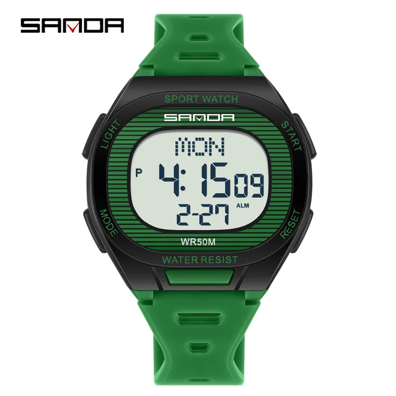 SANDA2025 New 2195 Men's and Women's Luxury Multi functional Digital Watch LED Waterproof Military Sports Men's Electronic Watch