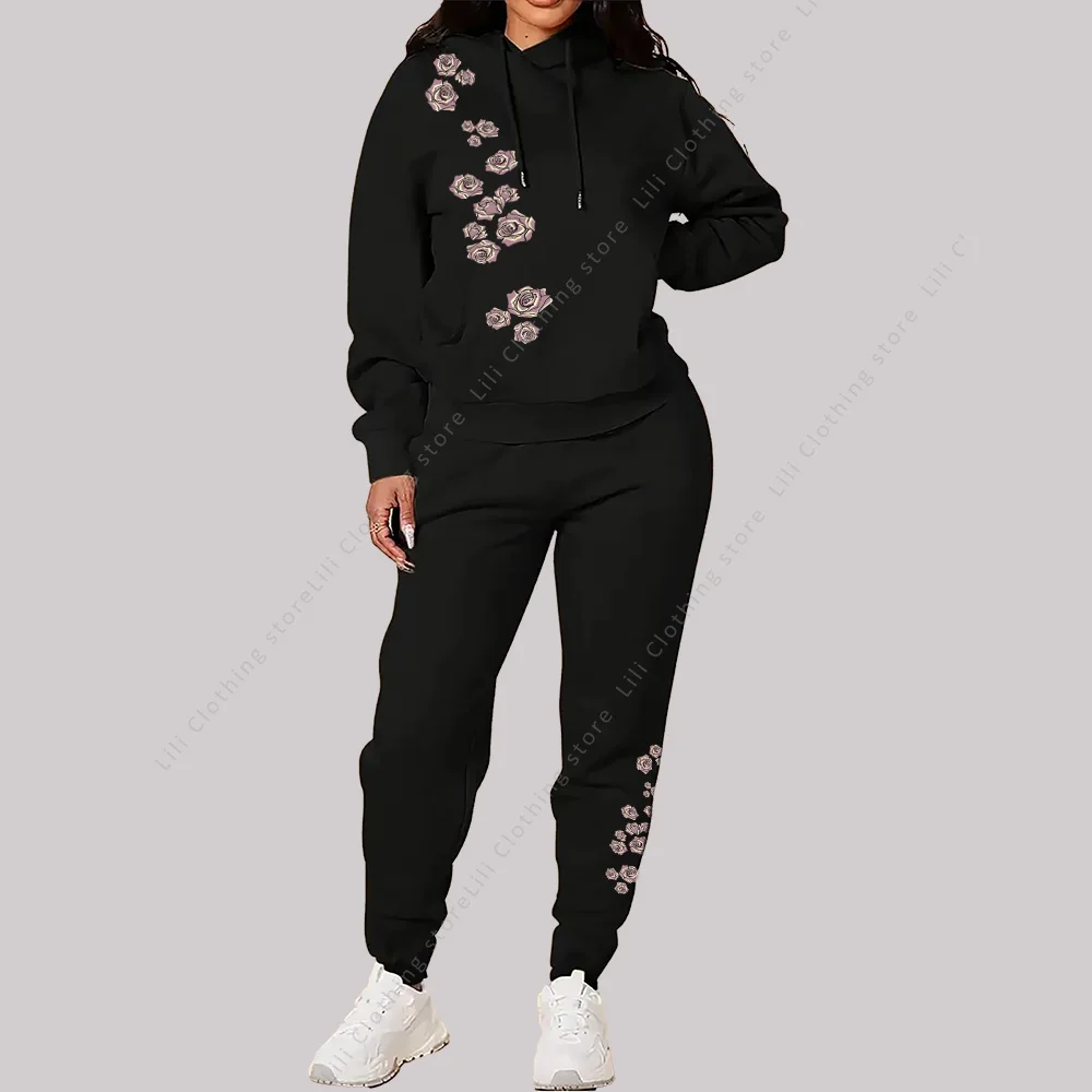Women's Tracksuit Aesthetic Sportswear High quality Autumn Winter Hoodies Sweatpants 2 Piece Outfits Sweatsuit Women Sets 2025