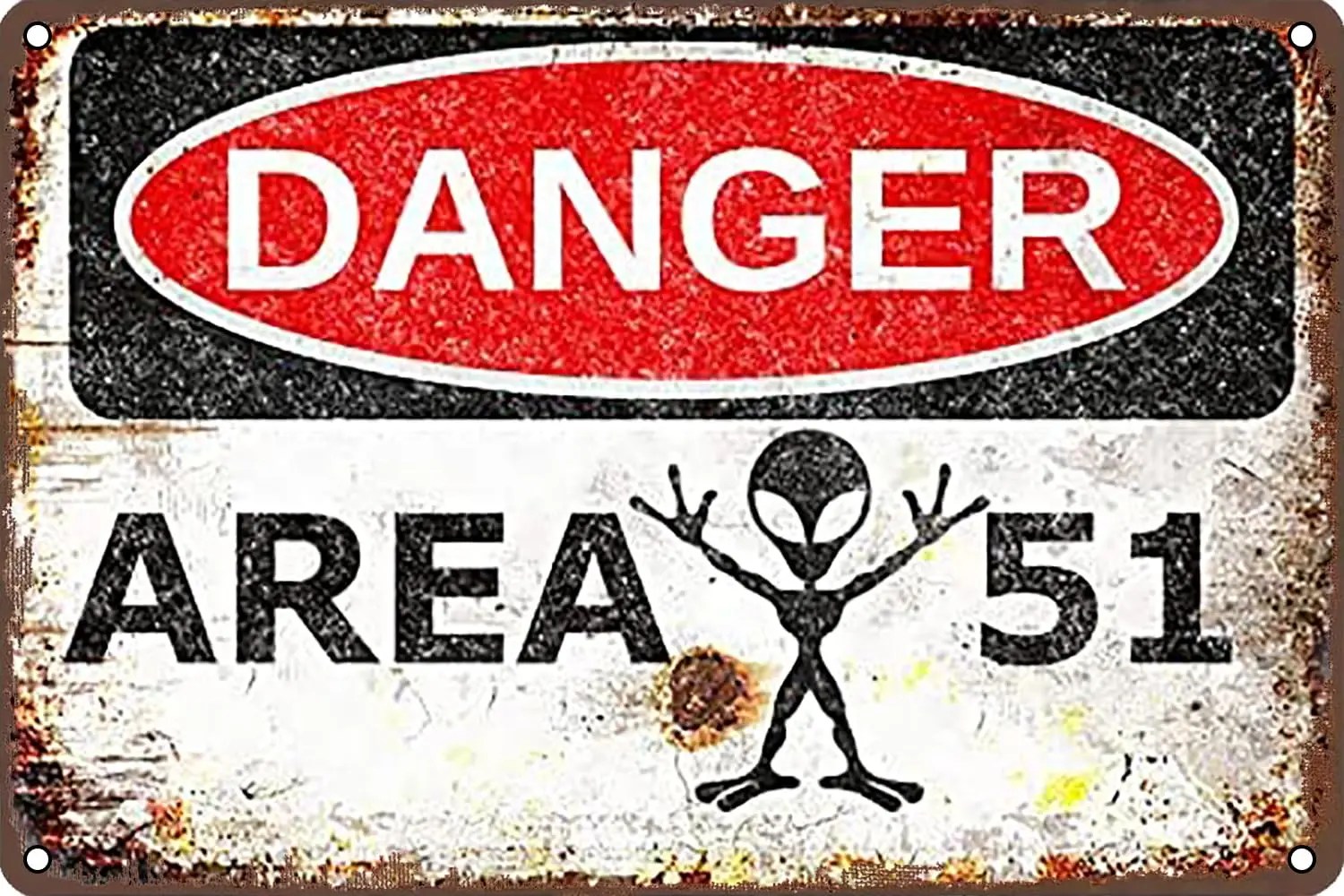 

Vintage Metal Tin Sign Danger Area 51 Malitary Retro Wall Decor for Home Bathroom Garden Bars Restaurants Cafes Office Store Clu