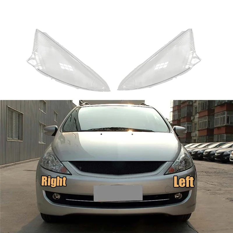 

NEW-Car Front Headlight Cover For Mitsubishi Grandis 2009-2015 Head Light Shade Transparent Lampshade Dust Cover
