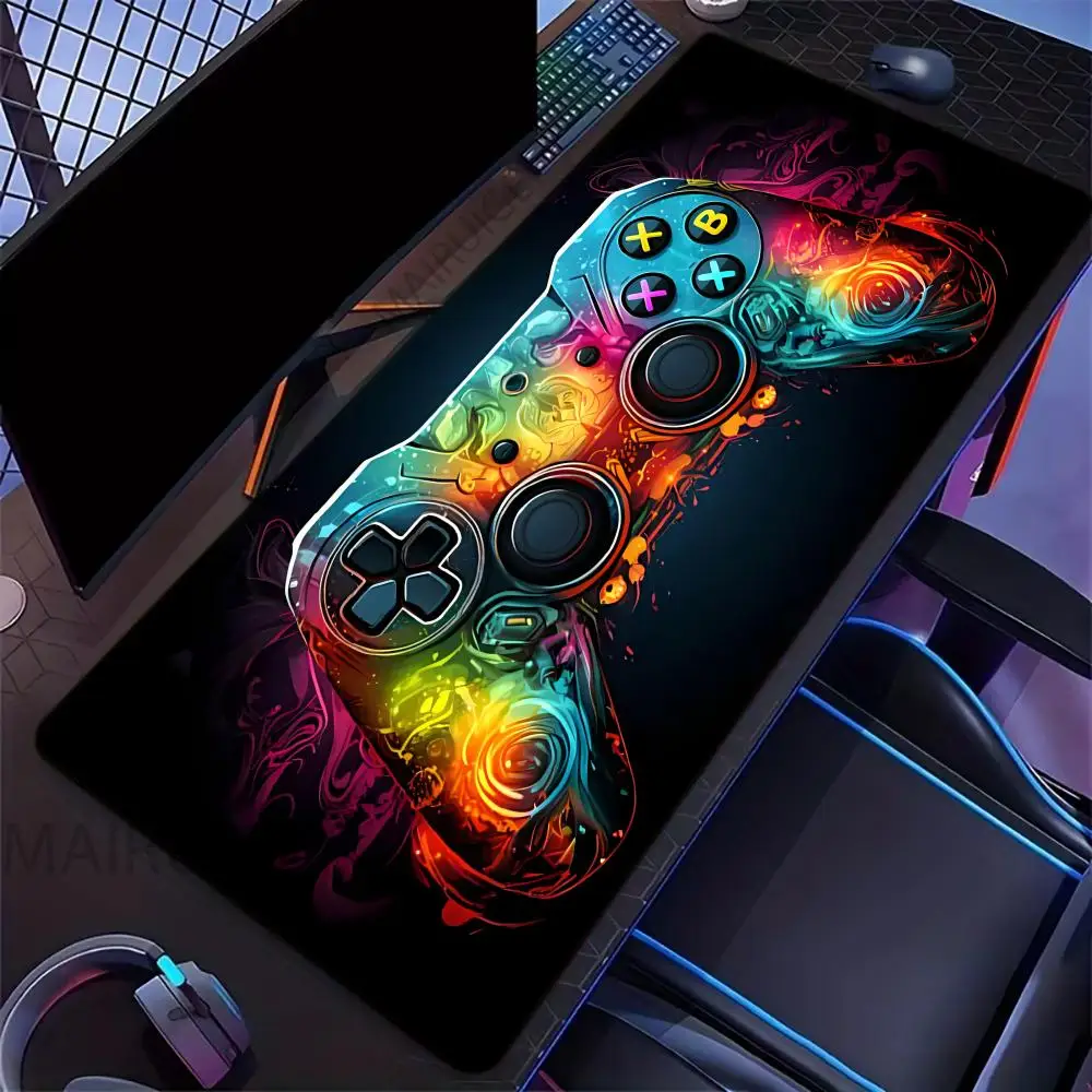 

Gamepad Design Mouse Pad Large Computer Office Game Table Mat HD XXL Rubber Anti-slip Stitched Edge Keyboard Mats Long Desk Pads