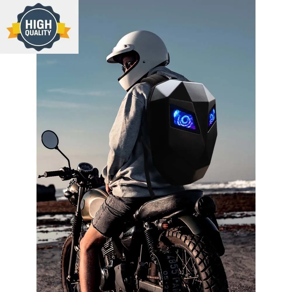 locomotive backpack LED Display scree Business travel Laptop Backpack Men outdoor Motorcycle Cycling