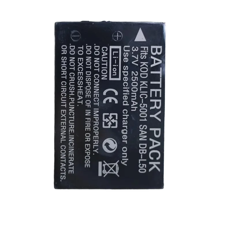 3.7V 2500mAh KLIC-5001 DB-L50 カメラバッテリー Kodak Easyshare P712 P850 P880 Z730 Z760 Z7590 DX6490 DX7440 DX7590用