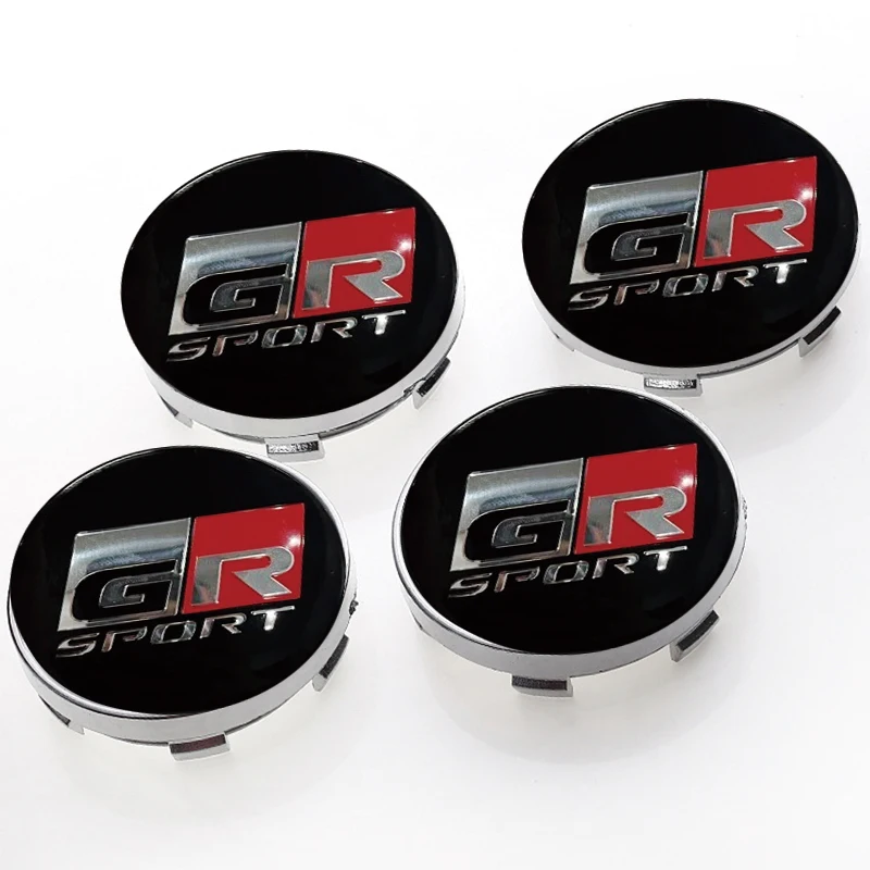 4pcs 60mm Car Wheel Center Hub Caps Protector Decorations Car Accessories For Toyota GR Sport Gazoo Racing Yaris 86 Corolla C-HR