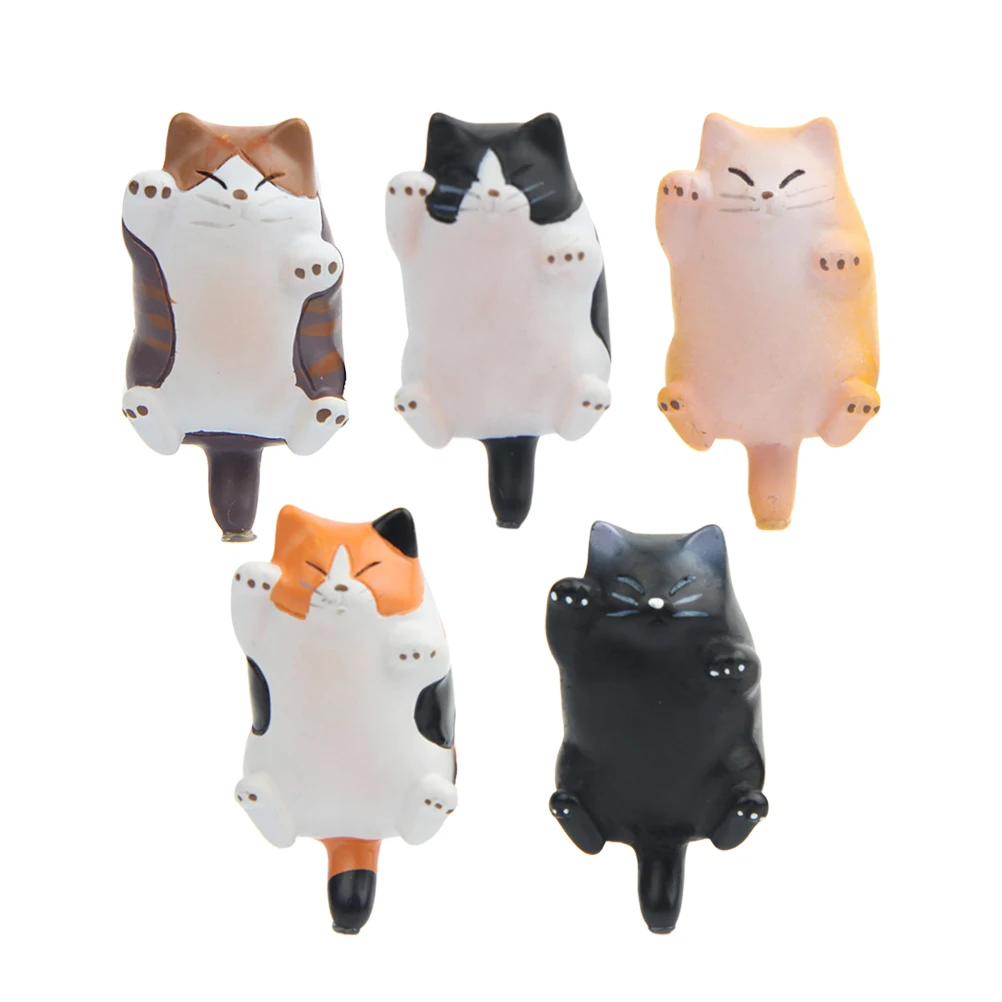 

5 Pcs Fridge Magnets Resin Cute Design Decorate Refrigerator Office Magnetic Sticker Animal Cat Fridge Magnets Animal