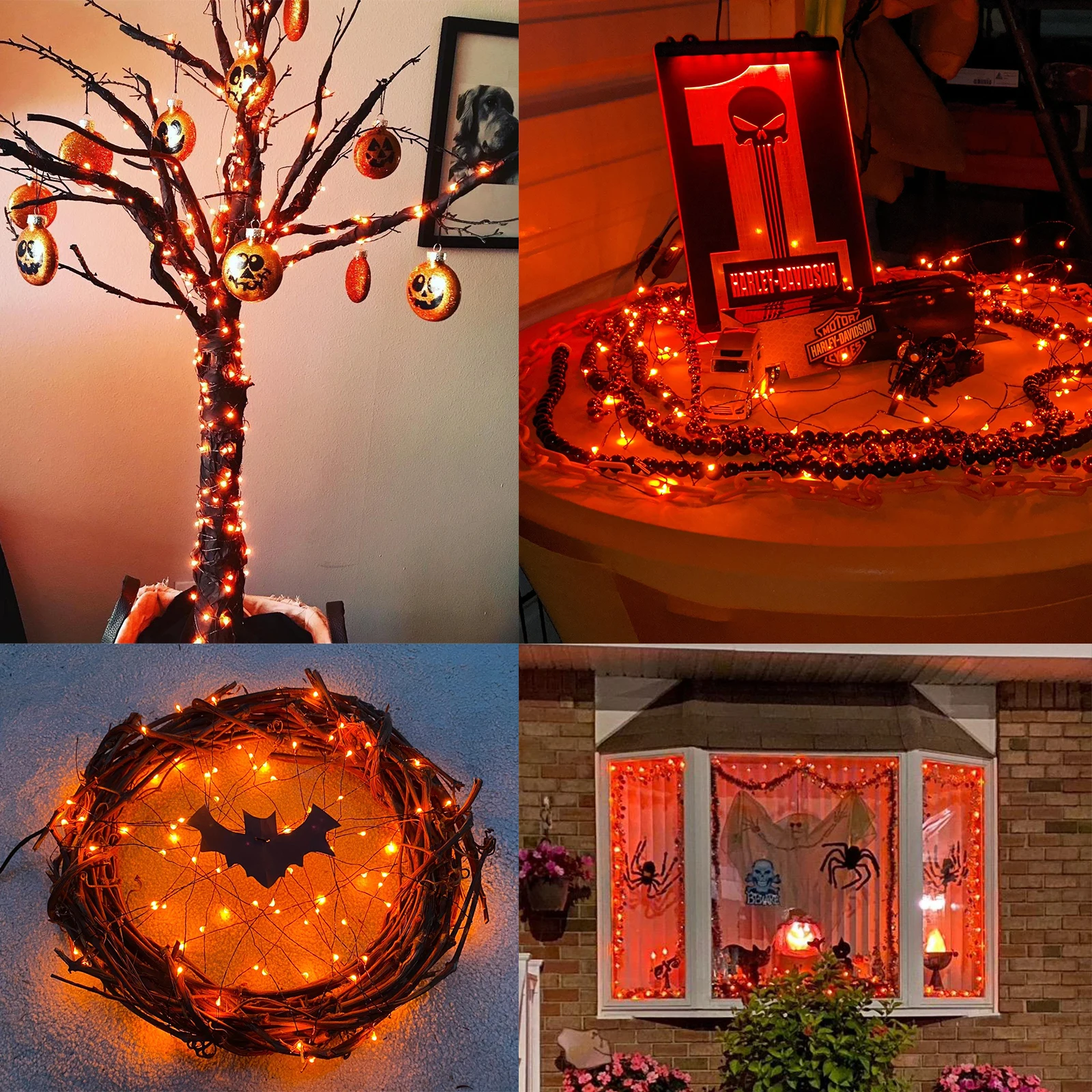 Orange Purple Halloween String Lights 10M 20M Black Wire Fairy Lights for Halloween Christmas Home Decoration Plug Outdoor