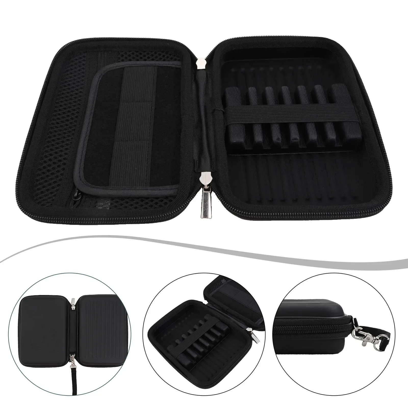 Darts Carrying Case With Inner Support Base 3/6 Cell Smooth Zip Closure Double Protection Protective EVA Darts Holder Organizer