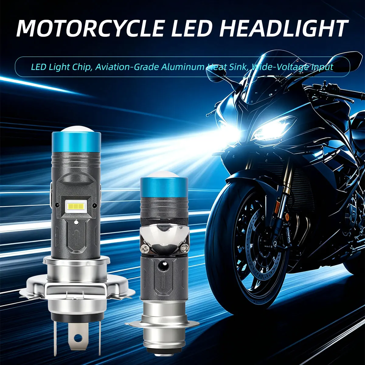 1PC H4 LED Motorcycle Headlight P15D CSP Led Lens Super Bright White Yellow High Low Beam DRL Spotlights Moto Accessories