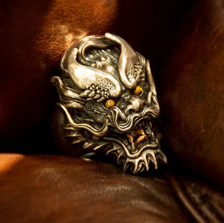 

Ethnic Style Cool Handsome 12 Zodiac Dominant Leading Ring Personalized Fashion Trend Open Ring New Chinese Vintage Handicraft